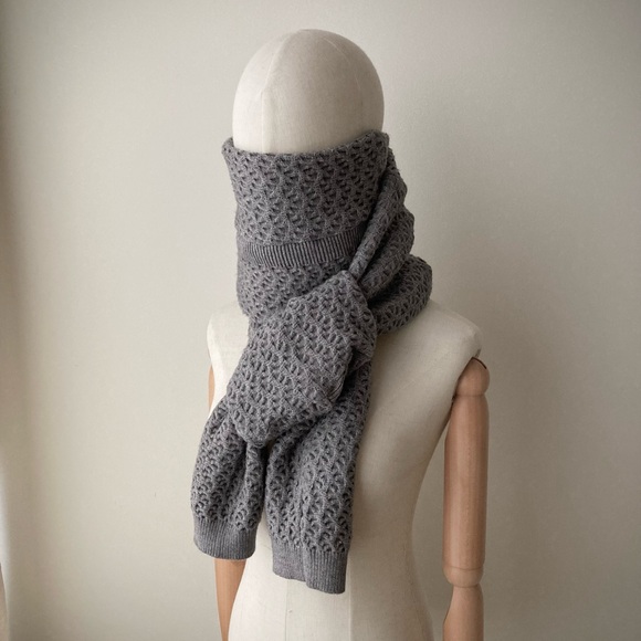 joodito chubby textured sweater wrap japanese boro scarf chunky thick warm gray - Picture 3 of 9